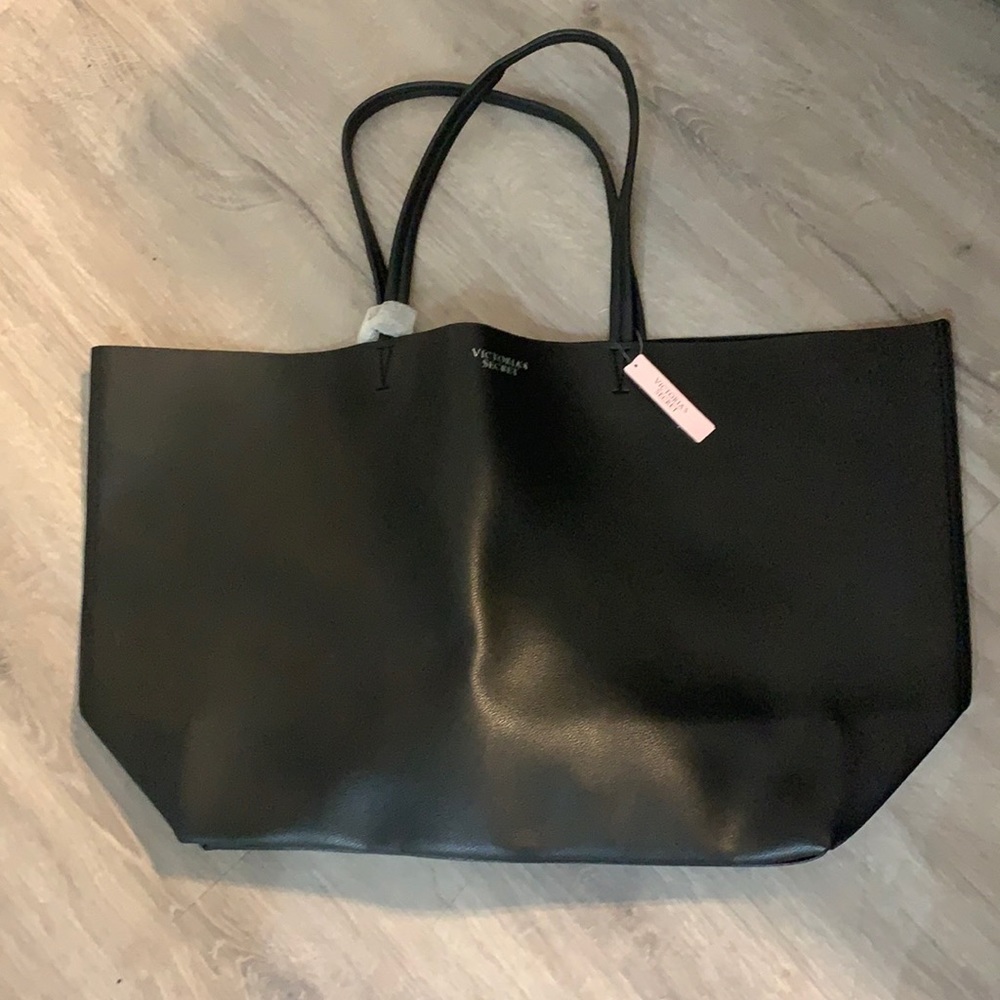 Victoria’s Secret black large tote bag with tassel